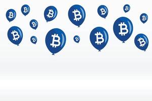 en volant bitcoin ballon concept Contexte vecteur