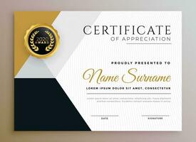 professionnel certificat de appréciation d'or modèle conception vecteur