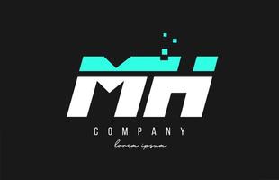 combinaison de logo de lettre de l'alphabet mh mh en bleu et blanc. conception d'icônes créatives pour les entreprises et les entreprises vecteur