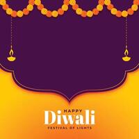 diwali Contexte avec fleurs décoration et texte espace vecteur