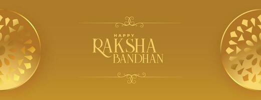 raksha bandhan d'or bannière avec décoration vecteur