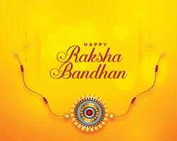 content raksha bandhan Jaune salutation carte conception vecteur