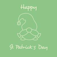 Saint patricks journée vecteur salutation carte avec une mignonne dessin animé lutin