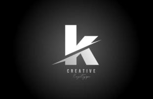 noir et blanc k lettre logo alphabet icône design pour entreprise et entreprise vecteur
