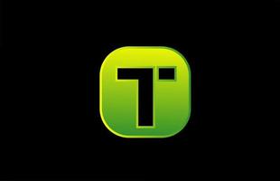 vert noir t alphabet lettre icône logo design pour entreprise et société vecteur