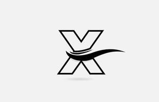 x icône du logo lettre alphabet noir et blanc pour entreprise et société avec une conception de ligne simple vecteur