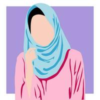 proche en haut vue de femmes dans hijab vecteur
