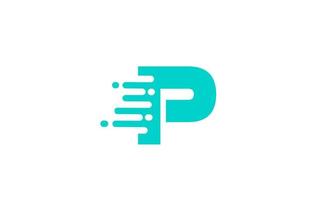 icône verte du logo de la lettre de l'alphabet p pour les entreprises et l'entreprise vecteur