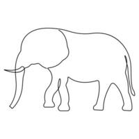 continu Célibataire ligne dessin de l'éléphant sauvage animal nationale parc conservation, safari zoo concept monde animal journée contour vecteur illustration