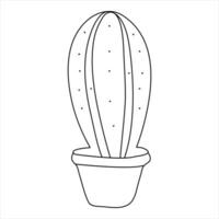 continu Célibataire ligne art dessin de cactus et minimaliste contour vecteur art dessin