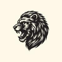 Lion tête vecteur illustration isolé sur blanc Contexte pour T-shirt, tatouage ou emblème