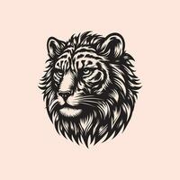 vecteur image de une tigre tête sur une rose Contexte. adapté pour tatouage, T-shirt conception ou imprimer.