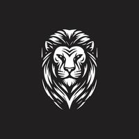 Lion tête logo modèle vecteur icône illustration conception isolé sur noir Contexte