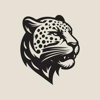 léopard tête vecteur illustration sur une beige Contexte dans noir et blanc