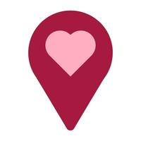 Date endroit GPS épingle décoré cœur icône vecteur
