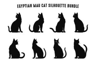 égyptien chat silhouettes vecteur ensemble gratuit