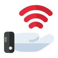 icône de téléchargement premium du signal wifi vecteur