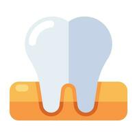 icône de téléchargement premium de la dent vecteur