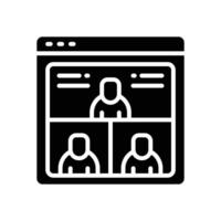 en ligne réunion icône. vecteur glyphe icône pour votre site Internet, mobile, présentation, et logo conception.