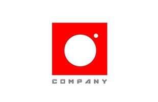 icône du logo de la lettre de l'alphabet rouge blanc o pour les entreprises et les entreprises avec un design à points vecteur