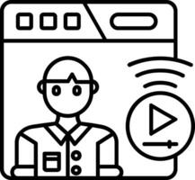 icône de ligne de diffusion en direct vecteur