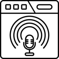 icône de ligne de podcast vecteur