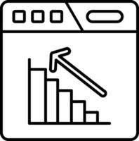 icône de ligne de graphique à barres vecteur