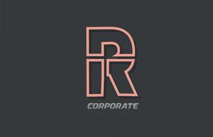 r alphabet lettre ligne entreprise entreprise brun gris logo icône design vecteur