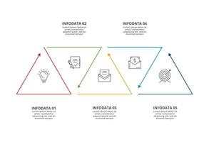 ligne concept pour infographie avec 5 pas, choix, les pièces ou processus. affaires Les données visualisation. vecteur