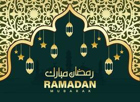 Ramadan mubarak islamique salutation carte calligraphie vecteur