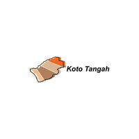 carte ville de koto Tanga monde carte international vecteur modèle avec contour, graphique esquisser style isolé sur blanc Contexte