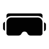 vr des lunettes glyphe icône Contexte blanc vecteur