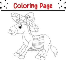 coloration page mignonne cheval pour des gamins vecteur