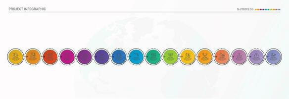 infographie processus conception avec Icônes et 16 les options ou pas. vecteur
