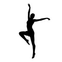 silhouette de une femelle ballet Danseur dans action pose. silhouette de une ballerine fille dansant pose. vecteur