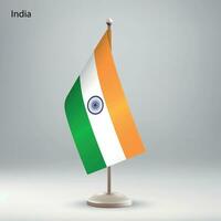 drapeau de Inde pendaison sur une drapeau rester. vecteur