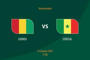 Guinée contre Sénégal Football tableau de bord diffuser modèle vecteur