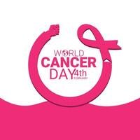 monde cancer journée est célèbre sur 4e février chaque année à créer Créatif conceptions, élever conscience à propos cancer, et encourager ses la prévention, détection, et traitement. vecteur illustration