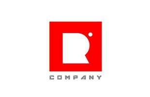 icône du logo de la lettre alphabet r blanc rouge pour les entreprises et les sociétés avec un design à points vecteur