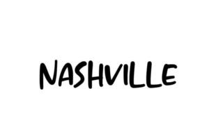 Nashville city typographie manuscrite mot texte lettrage à la main. texte de calligraphie moderne. couleur noire vecteur