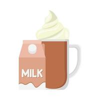 Milk-shake Chocolat avec bar Chocolat illustration vecteur