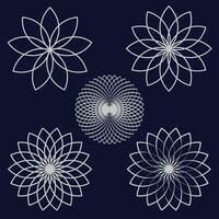 argent Couleur fleur mandala ensemble conception vecteur