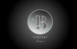 métal gris argent b alphabet lettre icône logo design pour entreprise et entreprise vecteur