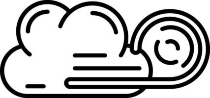 icône de ligne de nuage de vent vecteur