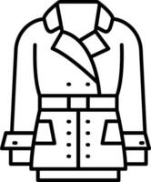 icône de ligne de manteau vecteur