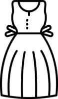 icône de ligne de robe d'été vecteur