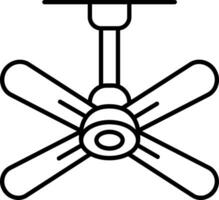 icône de ligne de ventilateur vecteur