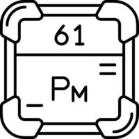 prométhium ligne icône vecteur