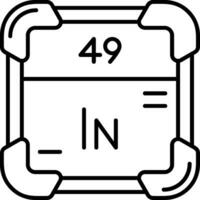 indium ligne icône vecteur