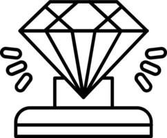 icône de ligne de diamant vecteur